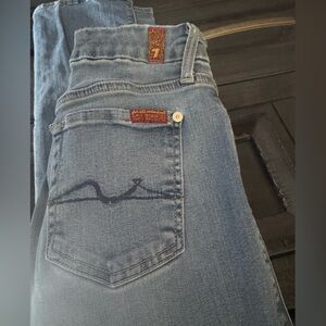 7 For All Mankind Blue kimmie skinny staight  leg jeans 30w inseam 31